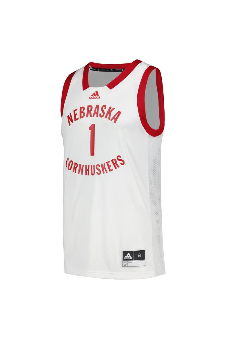Men's adidas #1 White Nebraska Huskers Team Swingman Jersey, Alternate, color, White