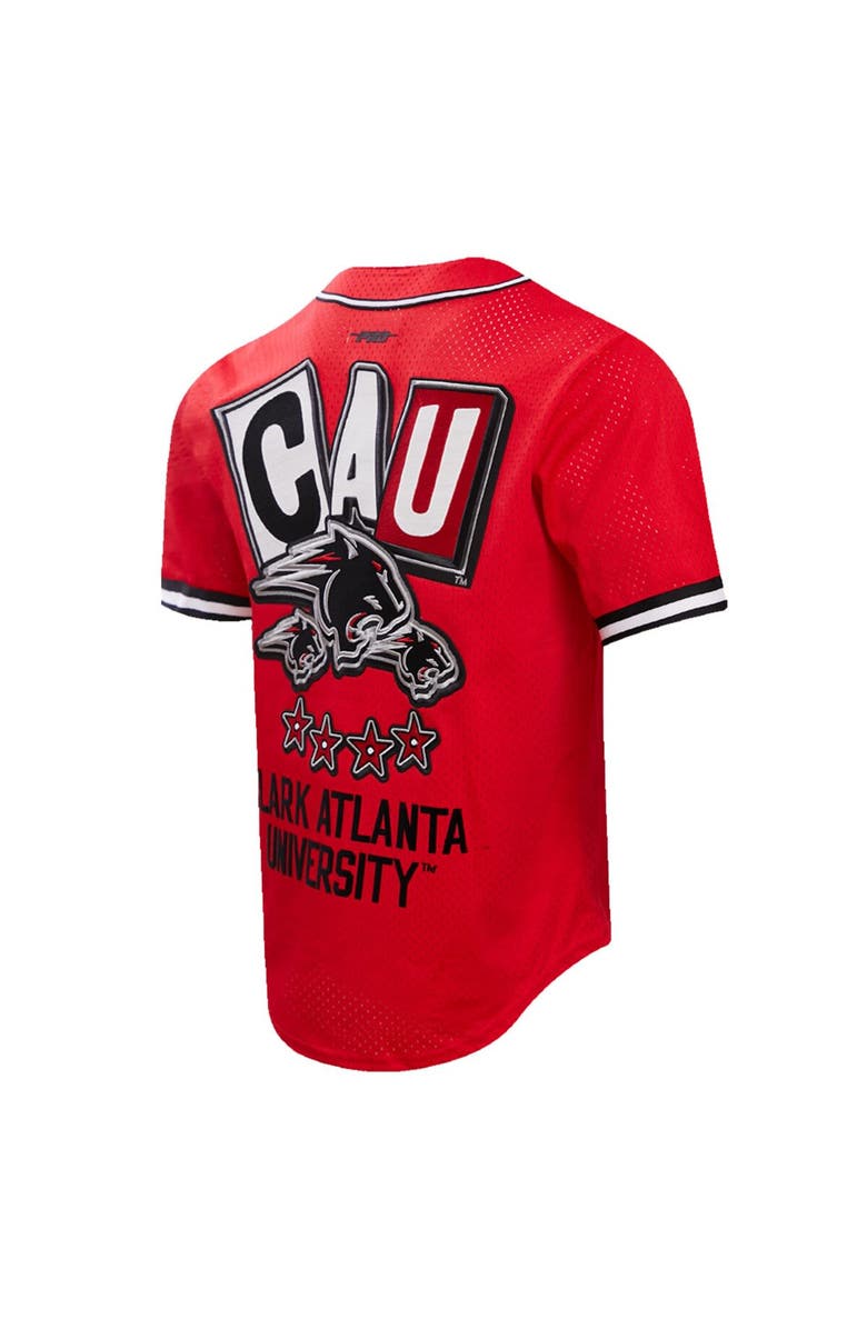 PRO STANDARD Men's Pro Standard Red Clark Atlanta University Panthers Homecoming Mesh Button-Down Shirt, Alternate, color, Red
