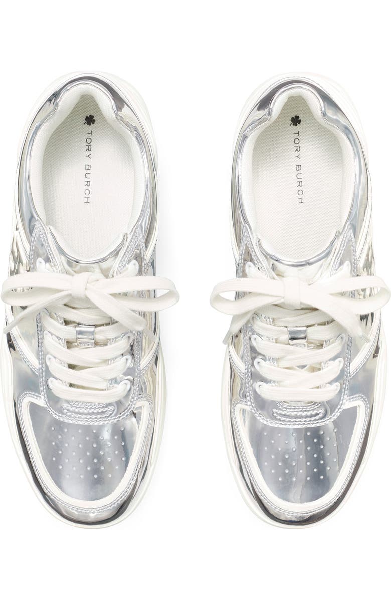 Tory Burch Clover Court Sneaker, Alternate, color, Argento / 0Yster Mushroom