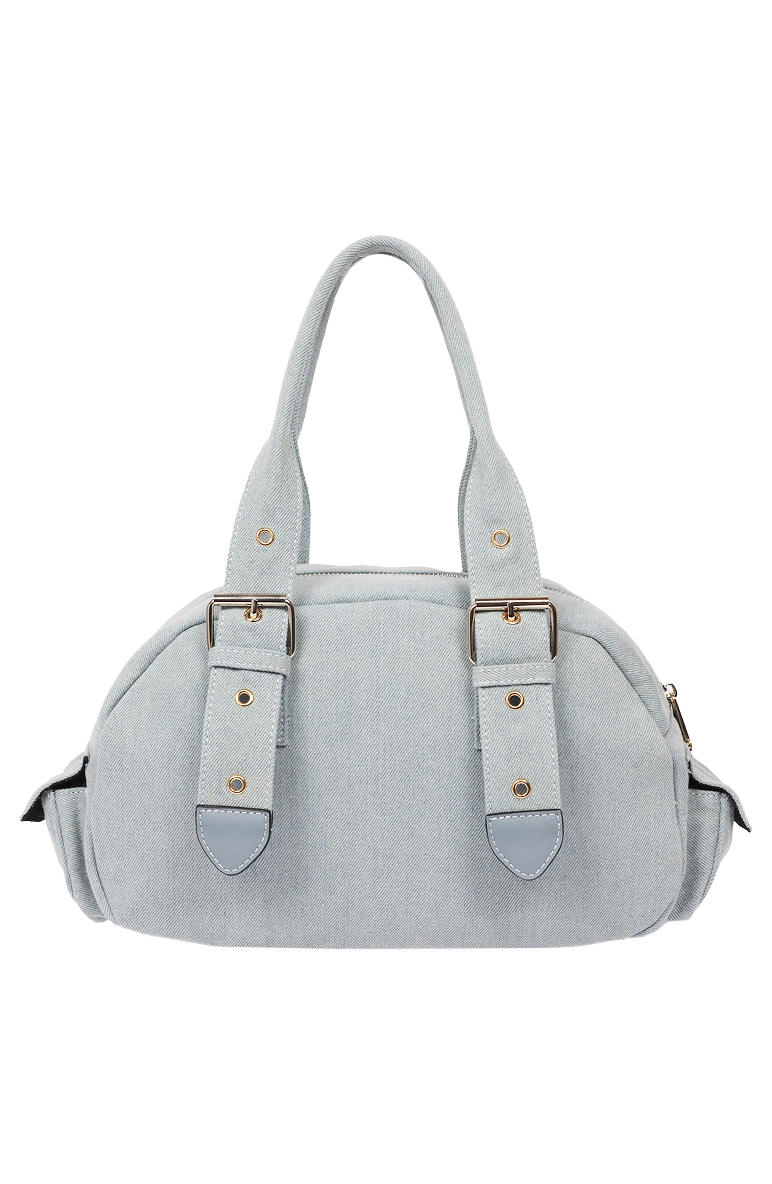 True Religion Multipatch Satchel Bag, Alternate, color, Denim