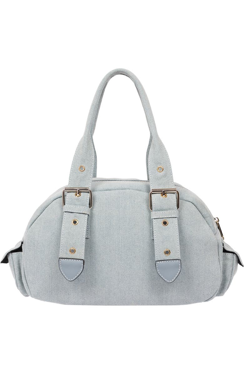 True Religion Multipatch Satchel Bag, Alternate, color, Denim