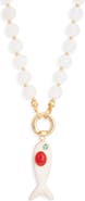 NATASHA Beaded Fish Pendant Necklace