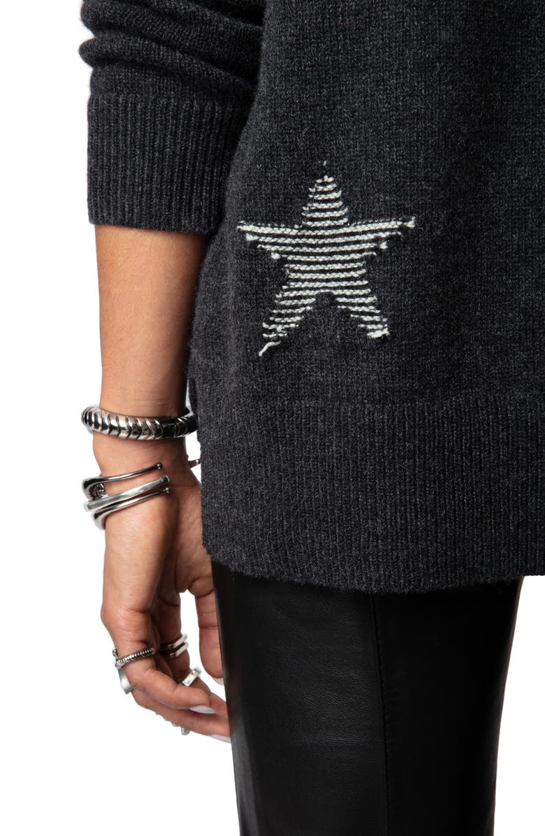 Zadig & Voltaire Mirka Star Cashmere Cardigan, Alternate, color,