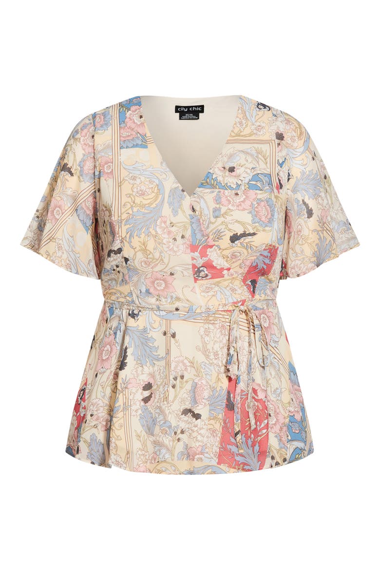 Soft Nouveau Surplice Neck Peplum Top, Alternate, color, ROSE SOFT NOUVEAU