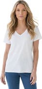 Roaman's Plus Size Cotton Ultimate V Neck Tee
