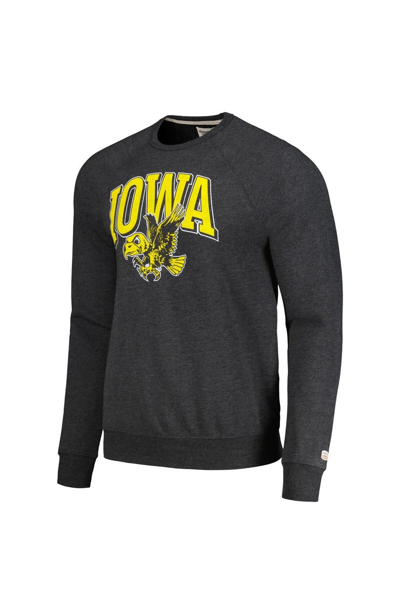 HOMEFIELD Men's Homefield Heather Charcoal Iowa Hawkeyes Tri-Blend Crewneck Pullover Sweatshirt, Alternate, color, Heather Charcoal