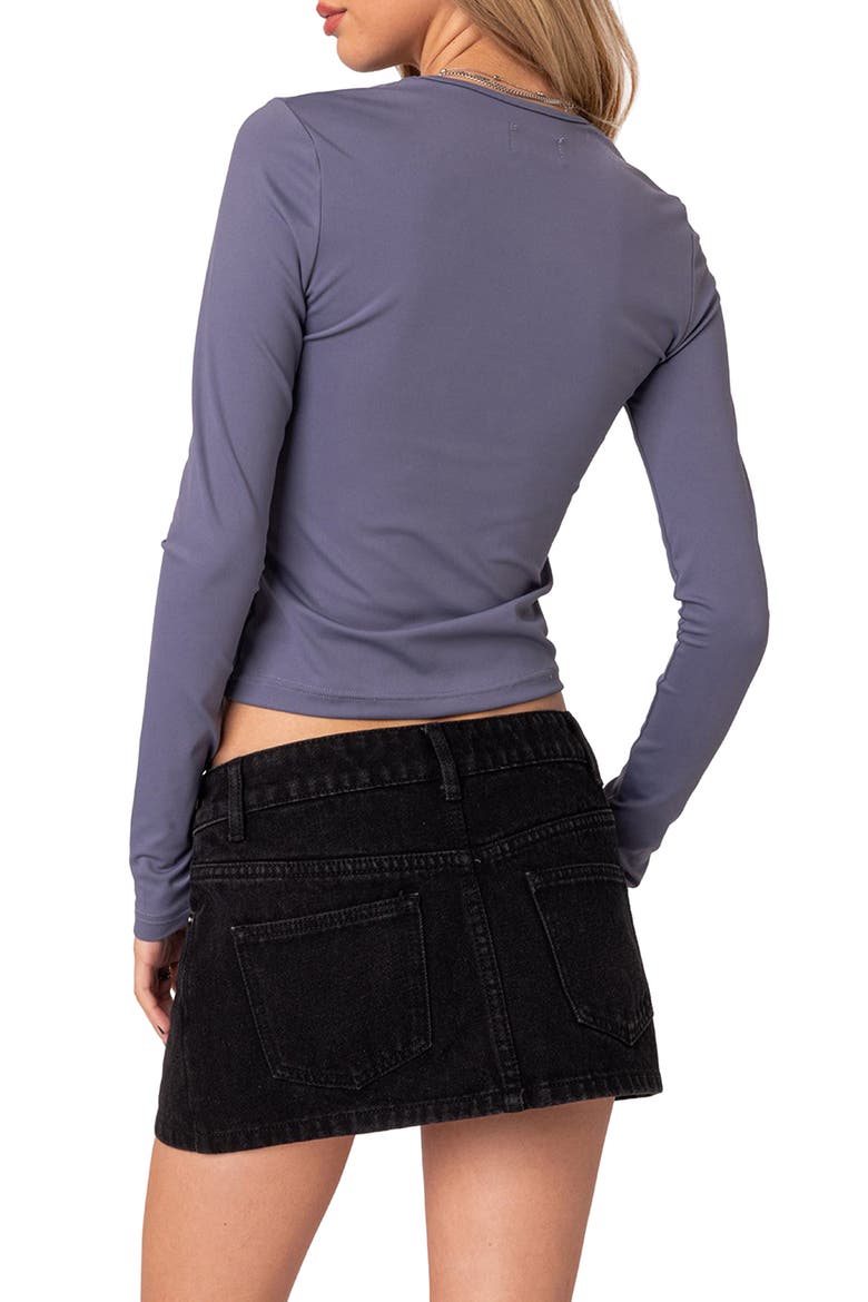 Tay Long Sleeve Crop Top, Alternate, color, DARK-GRAY
