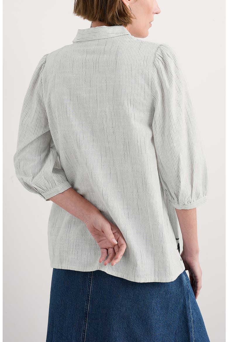 Hope Cottage Embroidered Organic Cotton Top, Alternate, color, SIMPLICITY STRIPE MARITIME