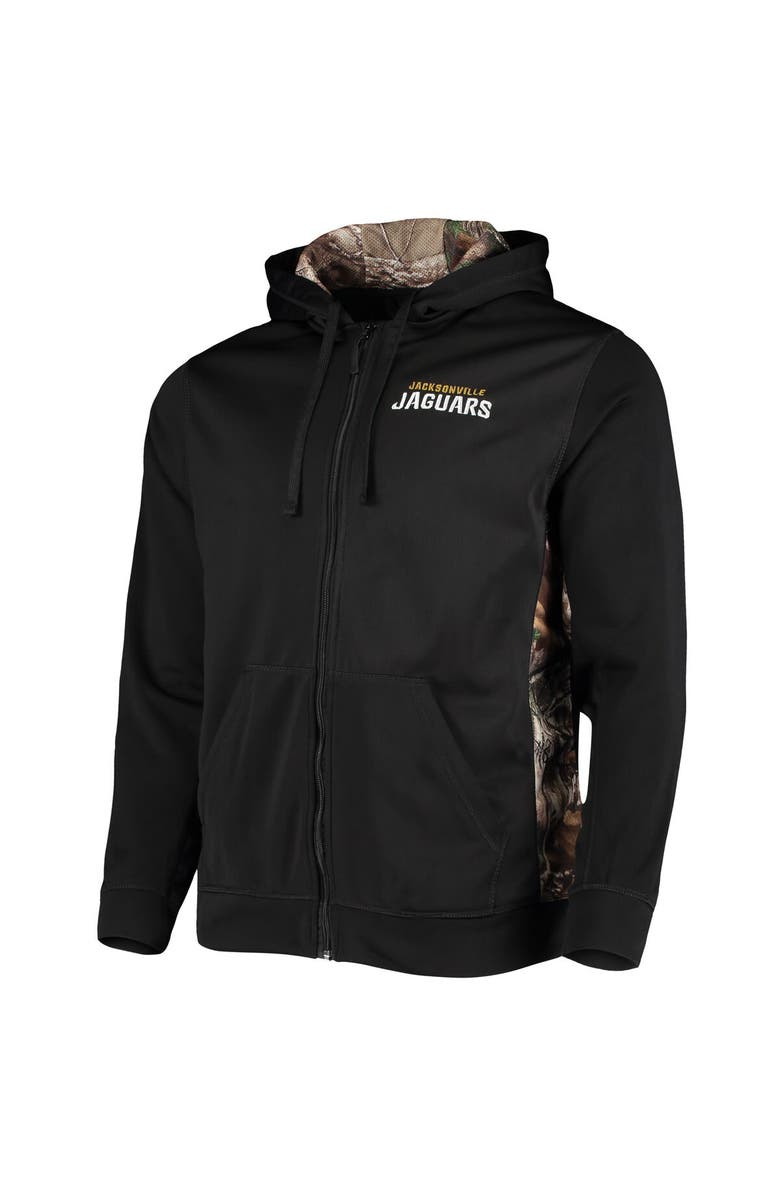 DUNBROOKE Men's Dunbrooke Black/Realtree Camo Jacksonville Jaguars Decoy Tech Fleece Full-Zip Hoodie, Alternate, color, Black
