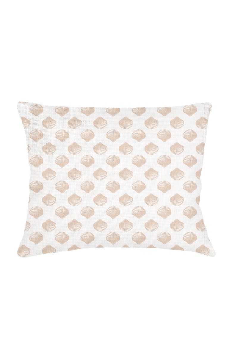 Retro Shell Linen Dutch Euro Pillow with Down Alternative Insert, Main, color, Beige