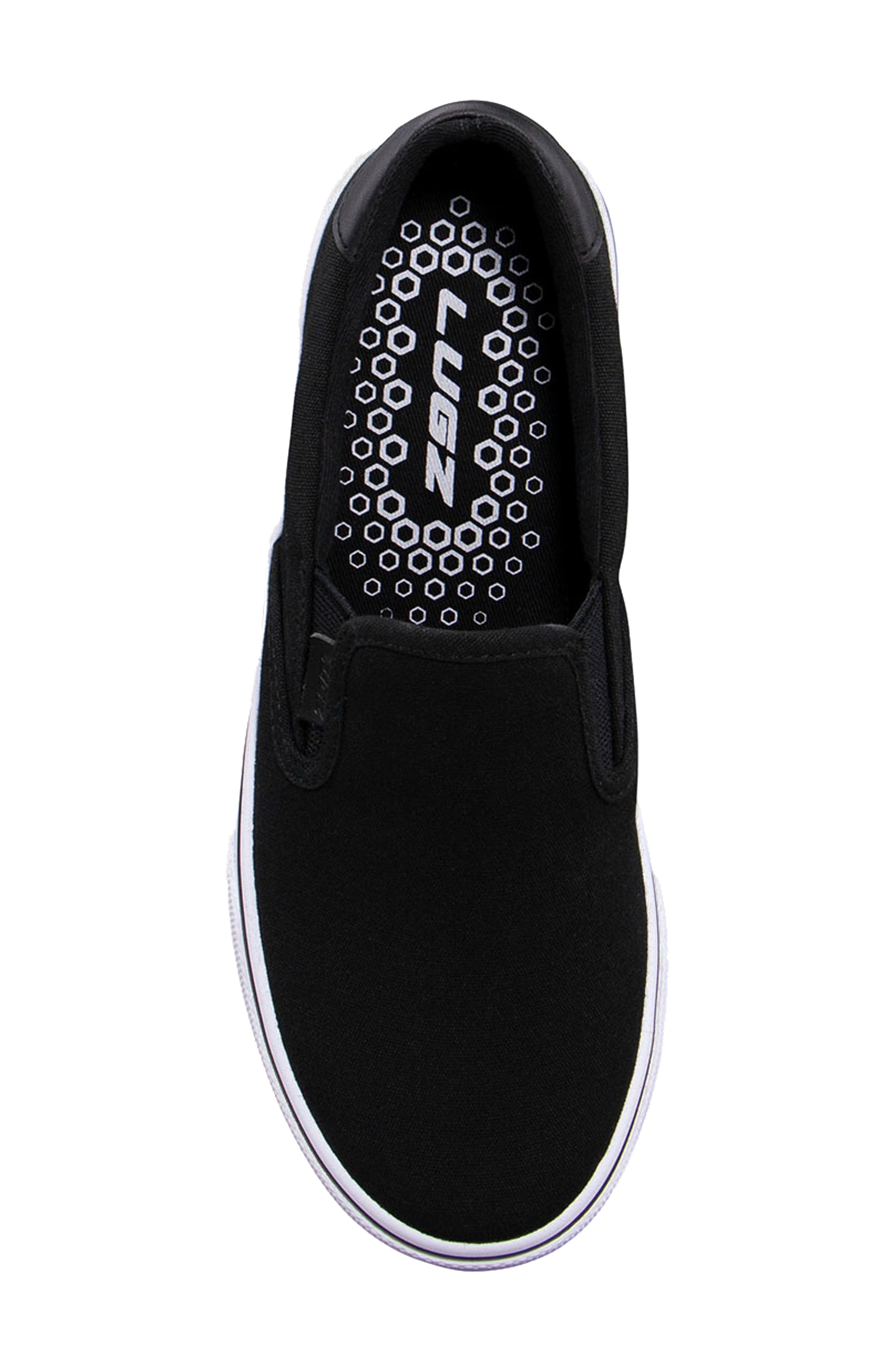 LUGZ Clipper Slip-On Sneaker - Wide Width, Alternate, color, Black /White/ Black