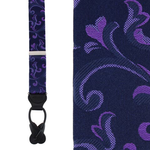 Christian the Romantic Brocade Silk Button End Suspenders