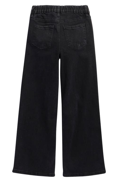 Ymi Kids' Elastic Back Wide Leg Jeans In Black