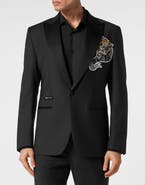 PHILIPP PLEIN One-Button Blazer Slim Fit Tattoo Men