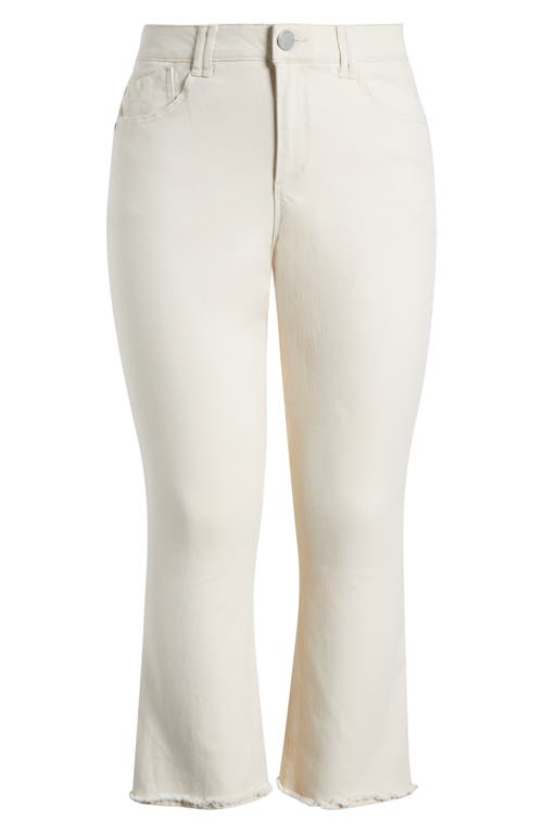 Wit & Wisdom 'ab'solution Frayed High Waist Ankle Slim Straight Leg Pants In Ecru