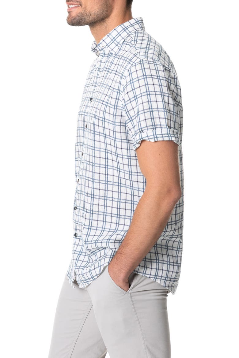 Rodd & Gunn Little Valley Plaid Short Sleeve Linen Button-Up Shirt (Men ...