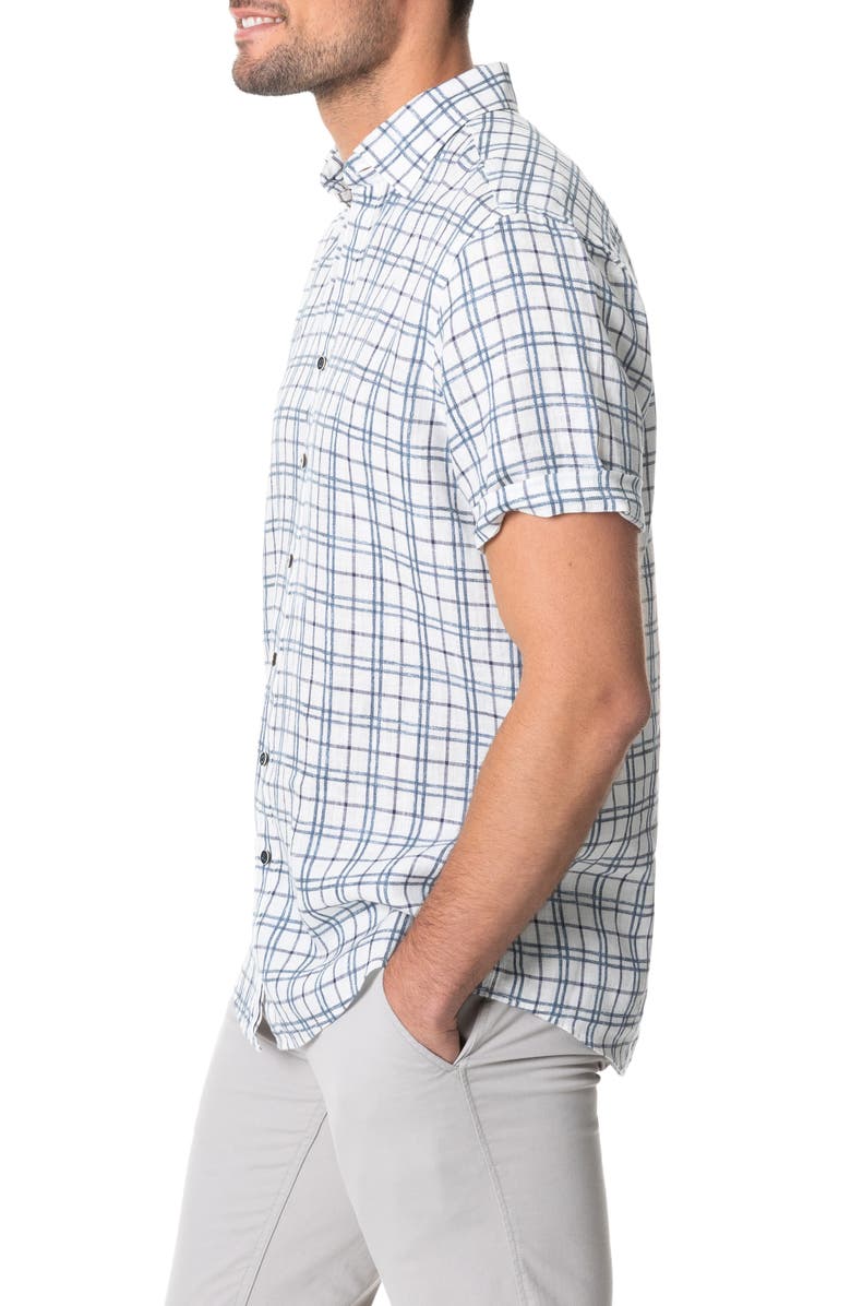 Rodd & Gunn Little Valley Plaid Short Sleeve Linen Button-Up Shirt, Alternate, color, 