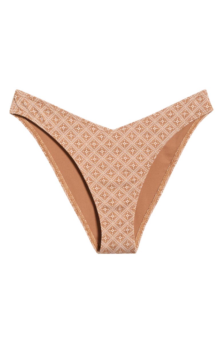 Rip Curl Moon Geo High Leg Bikini Bottoms, Main, color, Brown