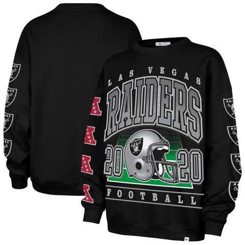 Women's '47  Black Las Vegas Raiders Go Big Oversized Pullover Sweatshirt