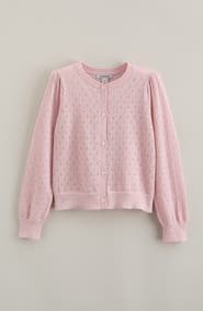 Nordstrom Kids' Pointelle Sparkle Cardigan