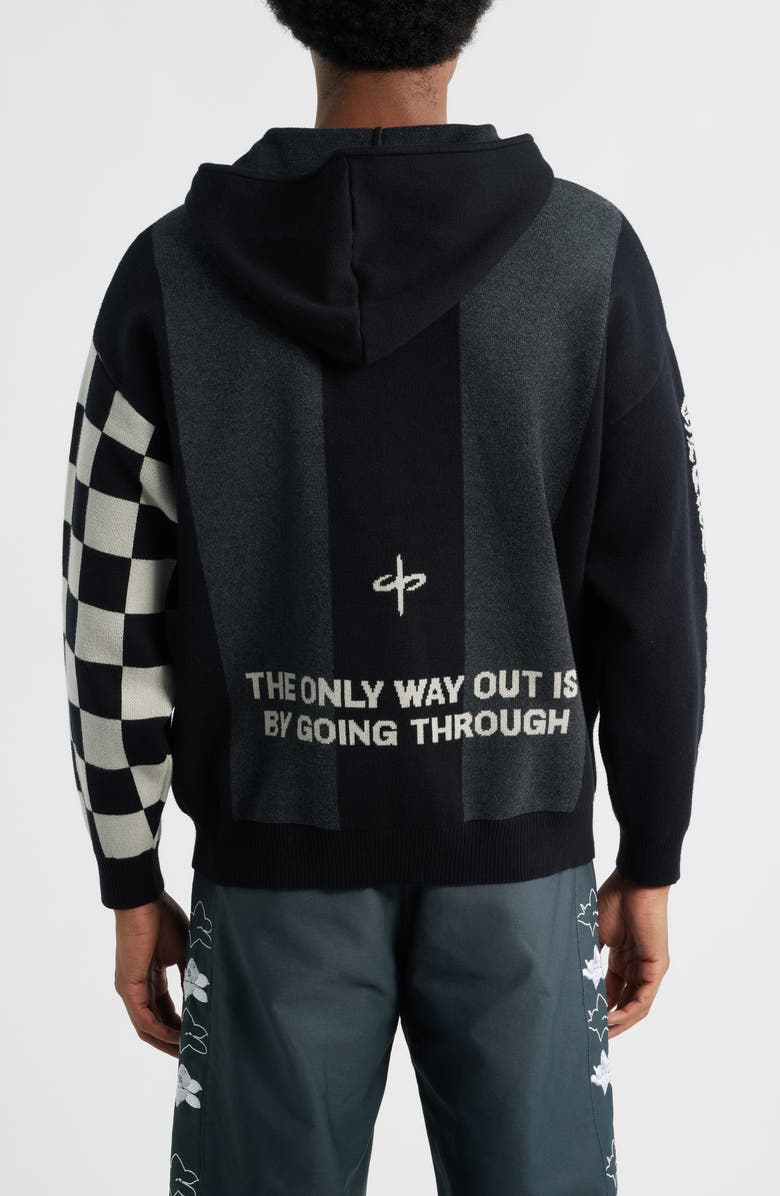 SANTO STUDIO Palermo Knit Hoodie, Alternate, color, Black