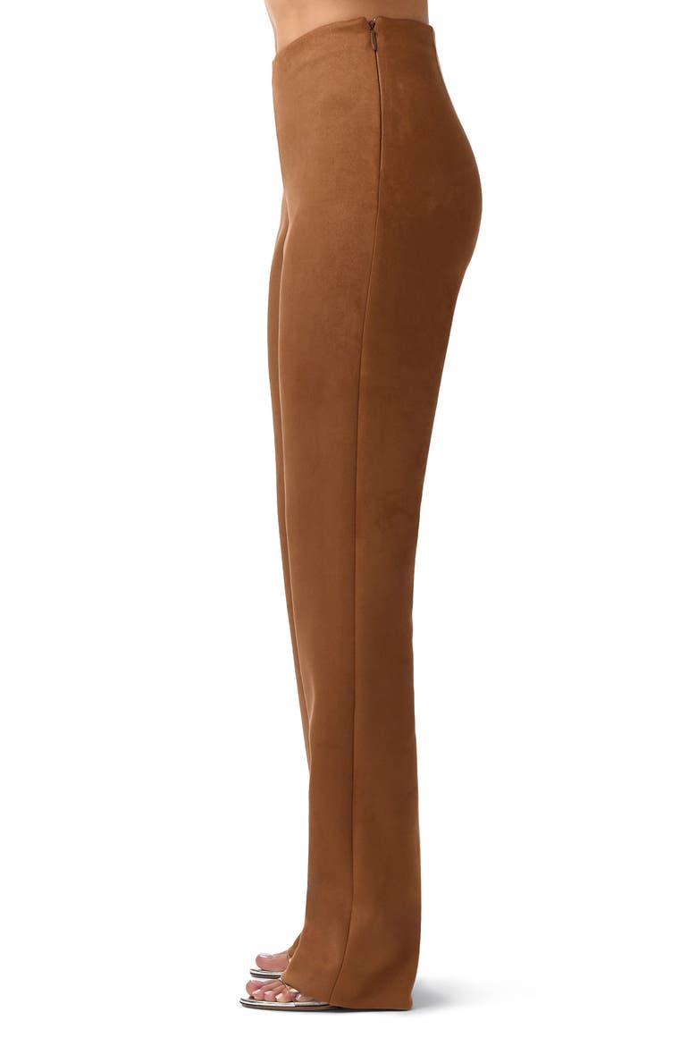 Faux Suede Straight Leg Pants, Alternate, color, MOCHA