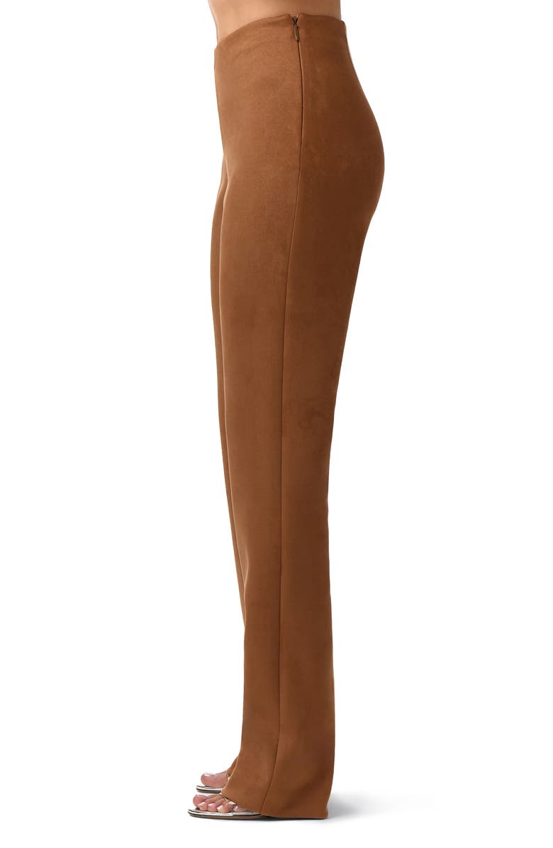 Naked Wardrobe Faux Suede Straight Leg Pants, Alternate, color, Mocha