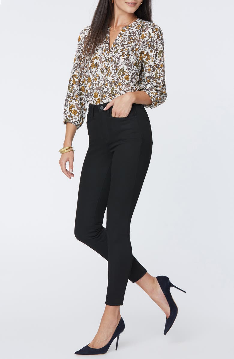 NYDJ Ami High Waist Ankle Stretch Skinny Jeans, Alternate, color, Black Rinse