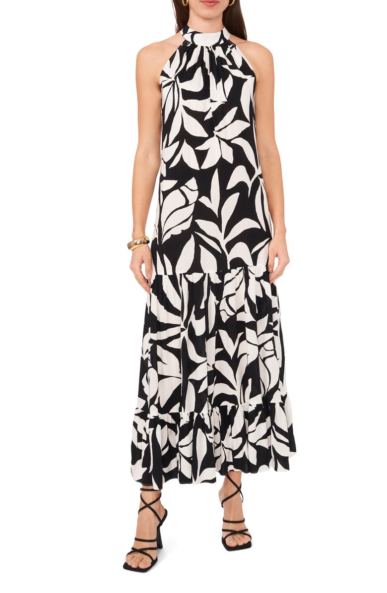 Vince Camuto Oscar Floral Print Tiered Maxi Dress, Main, color, 