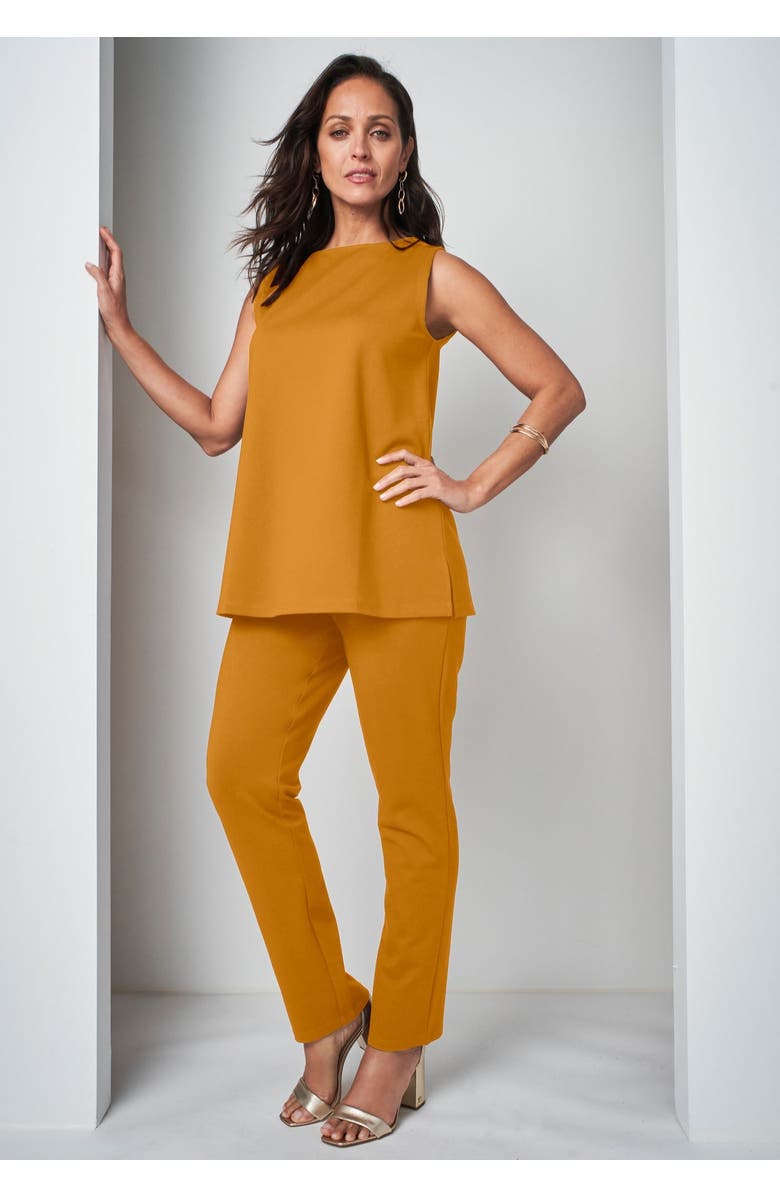 Jessica London 3 Piece Ponte Pant Set, Alternate, color, Rich Gold