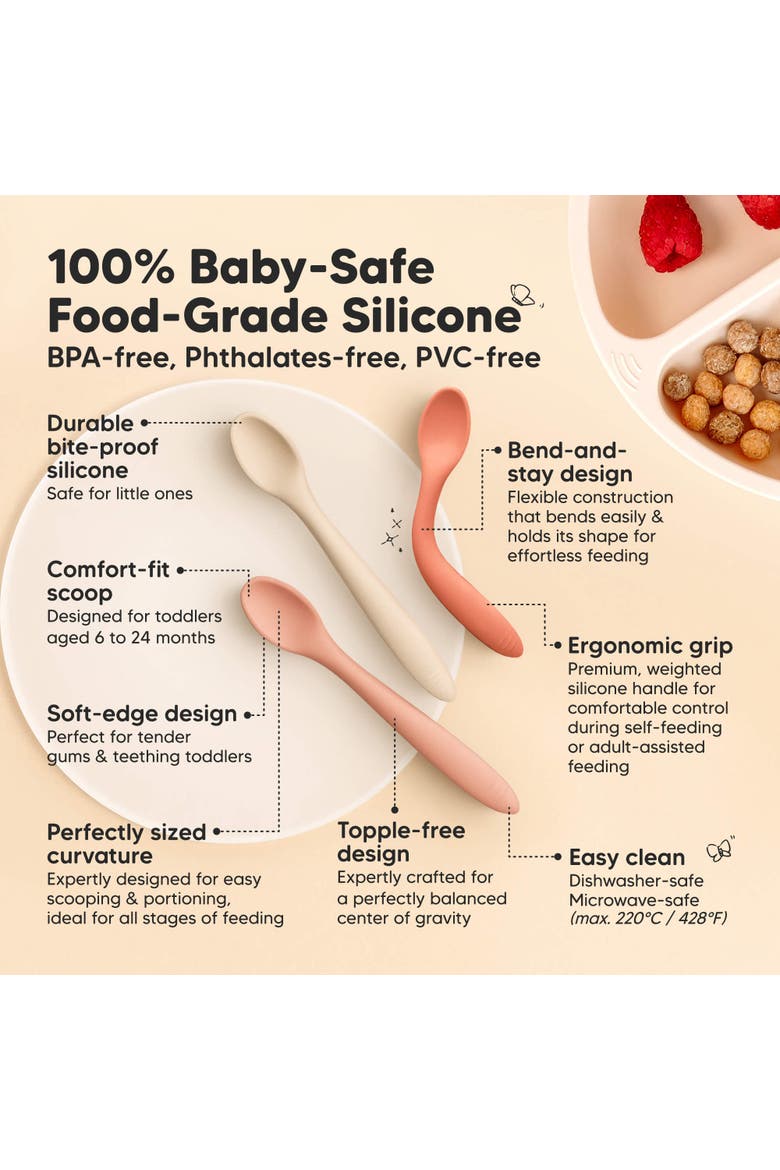 6-Pack Prep Baby Spoons, Alternate, color, Roseate