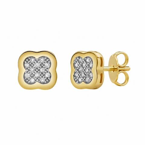 Clovetail XL 10K Yellow Gold Cluster Diamond Unisex Earrings - 0.1 Cts