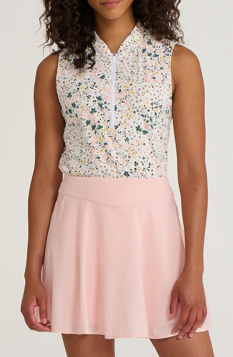 Bad Birdie Daisy Floral Blade Collar Half Zip Golf Top, Main, color,