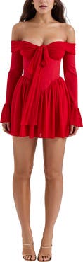HOUSE OF CB Alana Strapless Long Sleeve Minidress