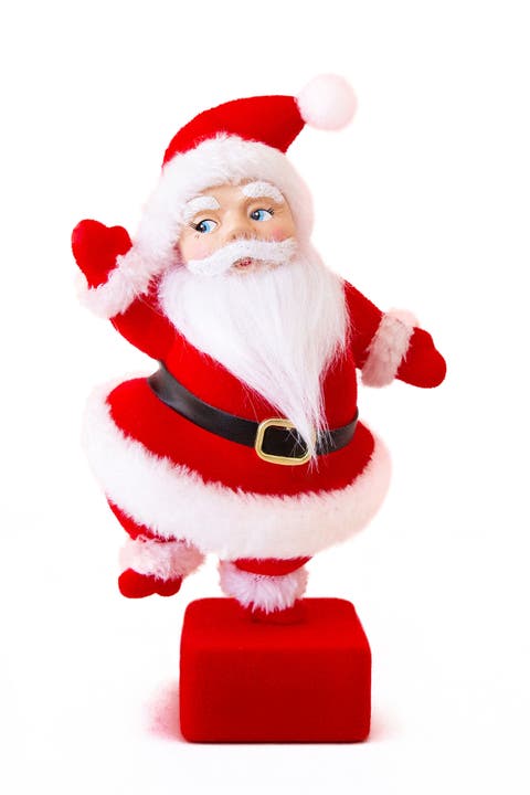 Retro Flocked Dancing Santa Holiday Decor
