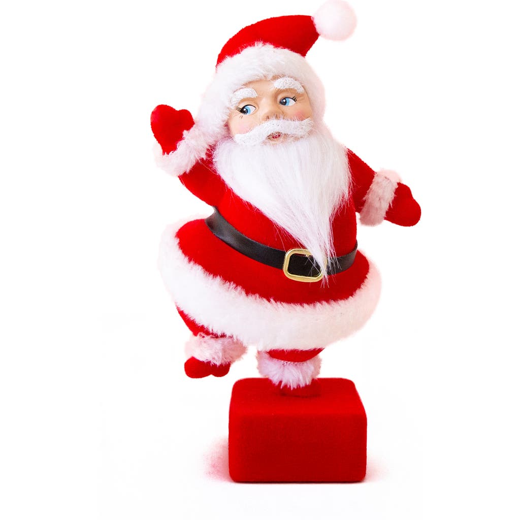 Sunshine Studios Retro Flocked Dancing Santa Holiday Decor In Multi