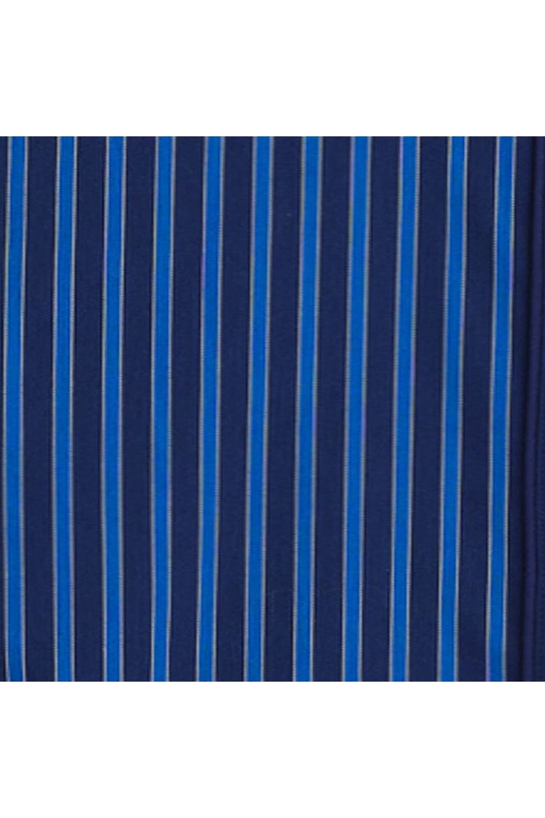 Folded-cuff Cotton Shirt, Alternate, color, BLUE / STRIPED