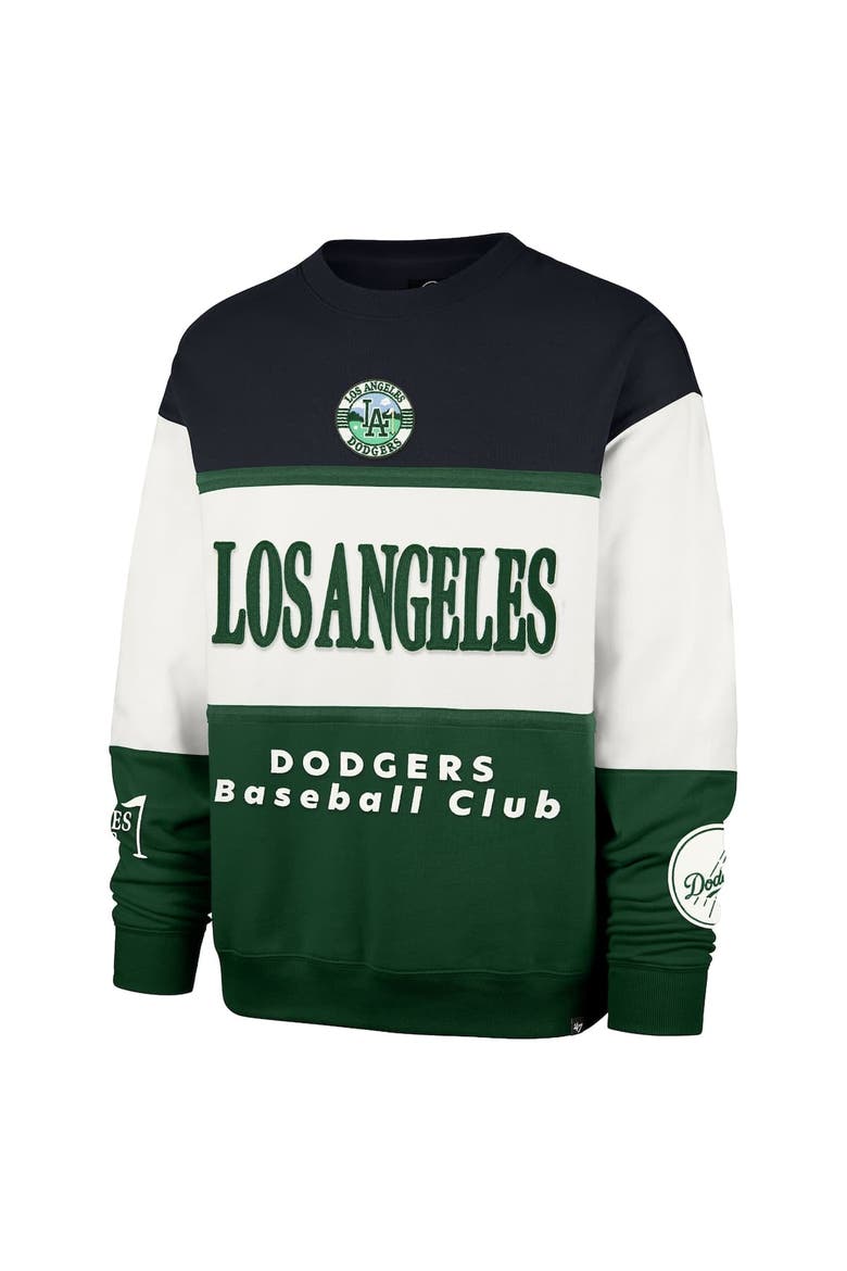 Men's '47  Green Los Angeles Dodgers Tee Up Maximalist Fleece Sweatshirt, Alternate, color, Green