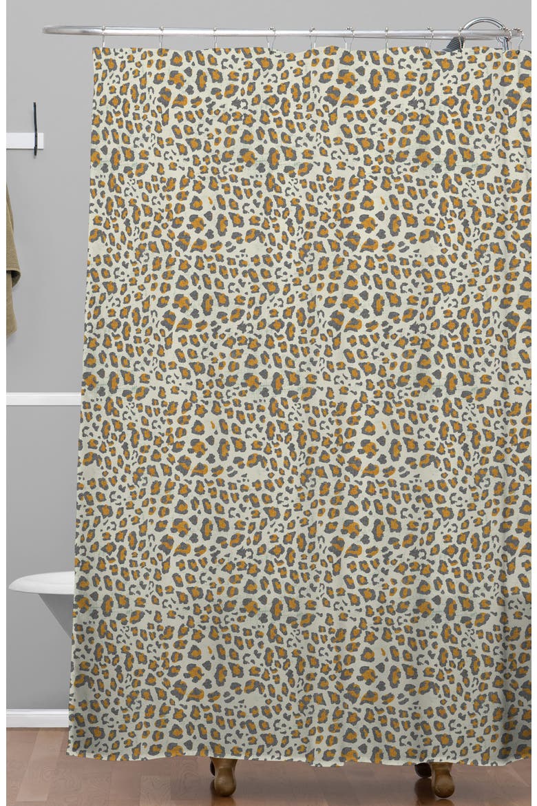Dec Leo Shower Curtain, Alternate, color, BROWN
