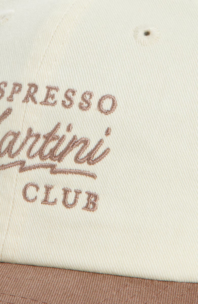 American Needle Espresso Martini Club Embroidered Snapback Hat, Alternate, color, Ivory / Espresso