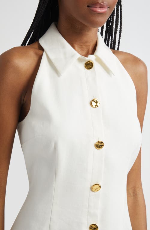 Shop Veronica Beard Roxanne Linen Blend Dress In Dove