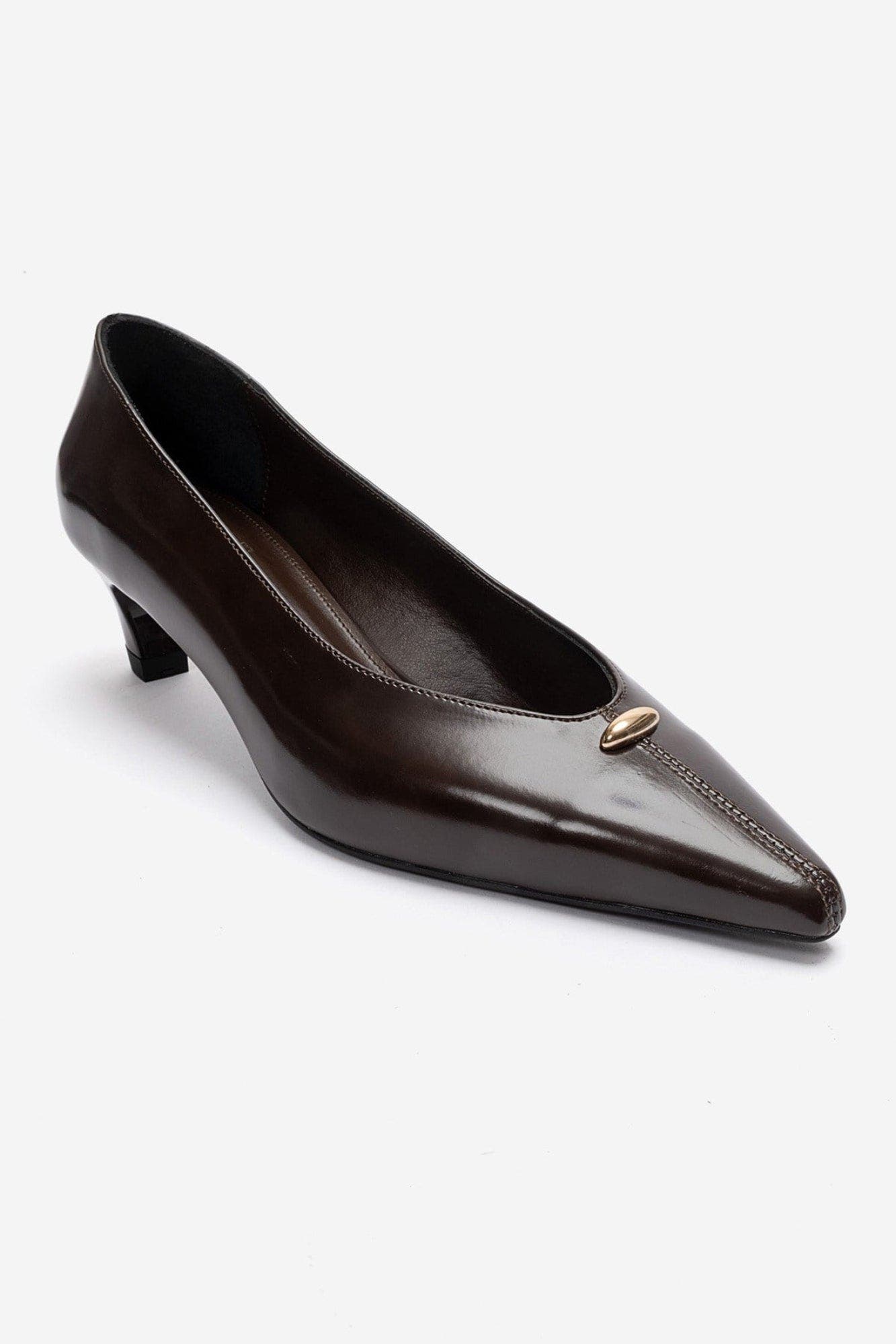 Versay Pointed Toe Kitten Heel Pump, Alternate, color, Dark Brown
