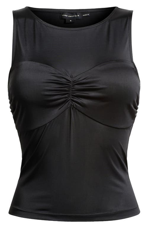 GOOD AMERICAN GOOD AMERICAN SLINKY JERSEY RUCHED TANK TOP