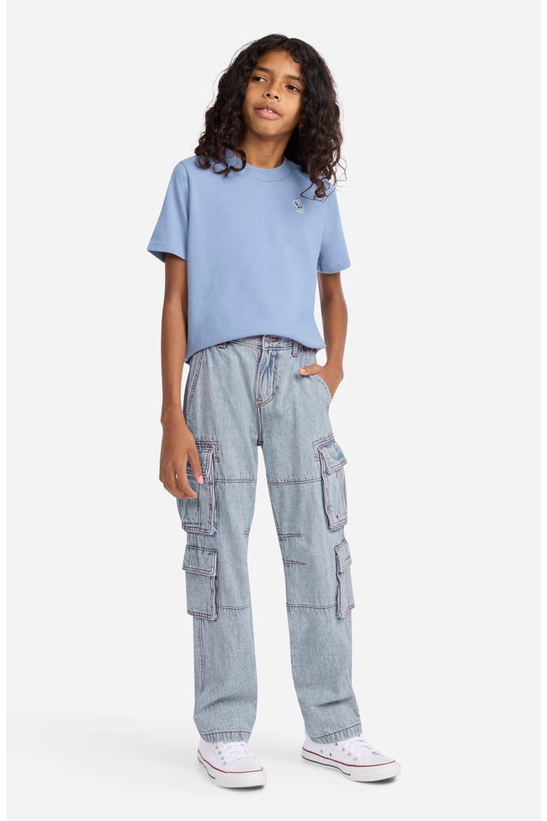 Kids' Baggy Denim Cargo Pants, Alternate, color, LCMGOAT