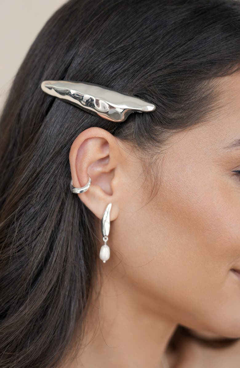 Ettika Modern Metal Barrette, Alternate, color, Silver