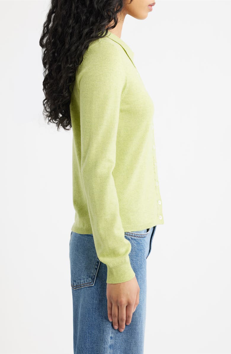 Damson Madder Voula Cable Polo Cardigan, Alternate, color, Lime