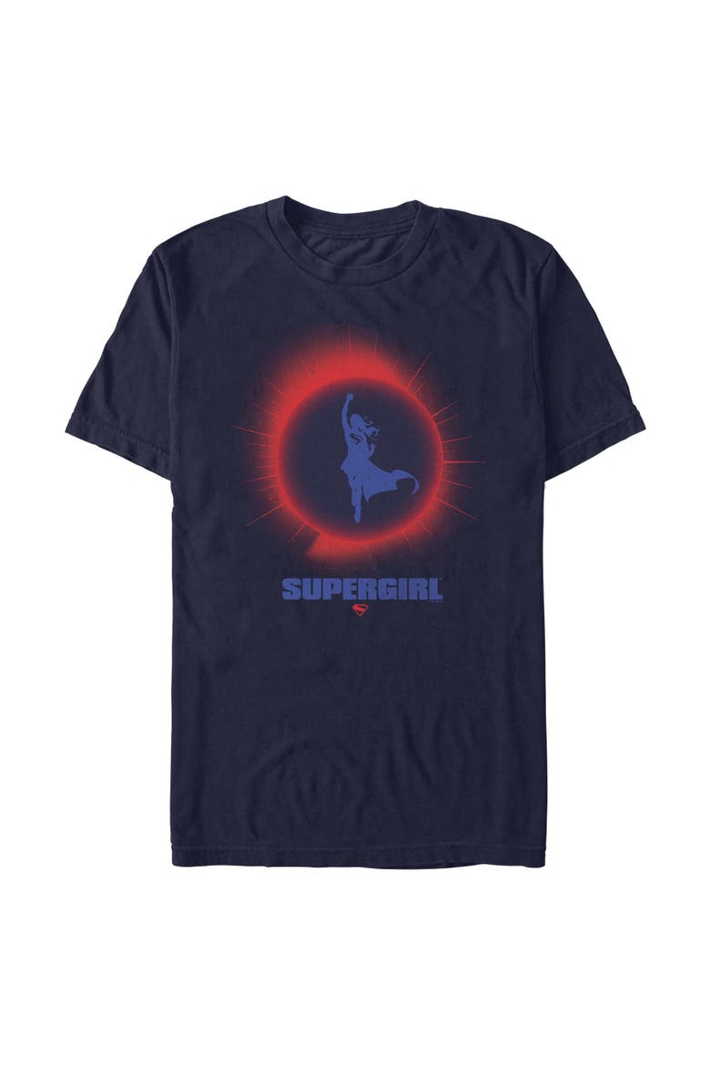 Men's Supergirl Kara Flying Silhouette  Graphic T-Shirt, Main, color, Navy Blue