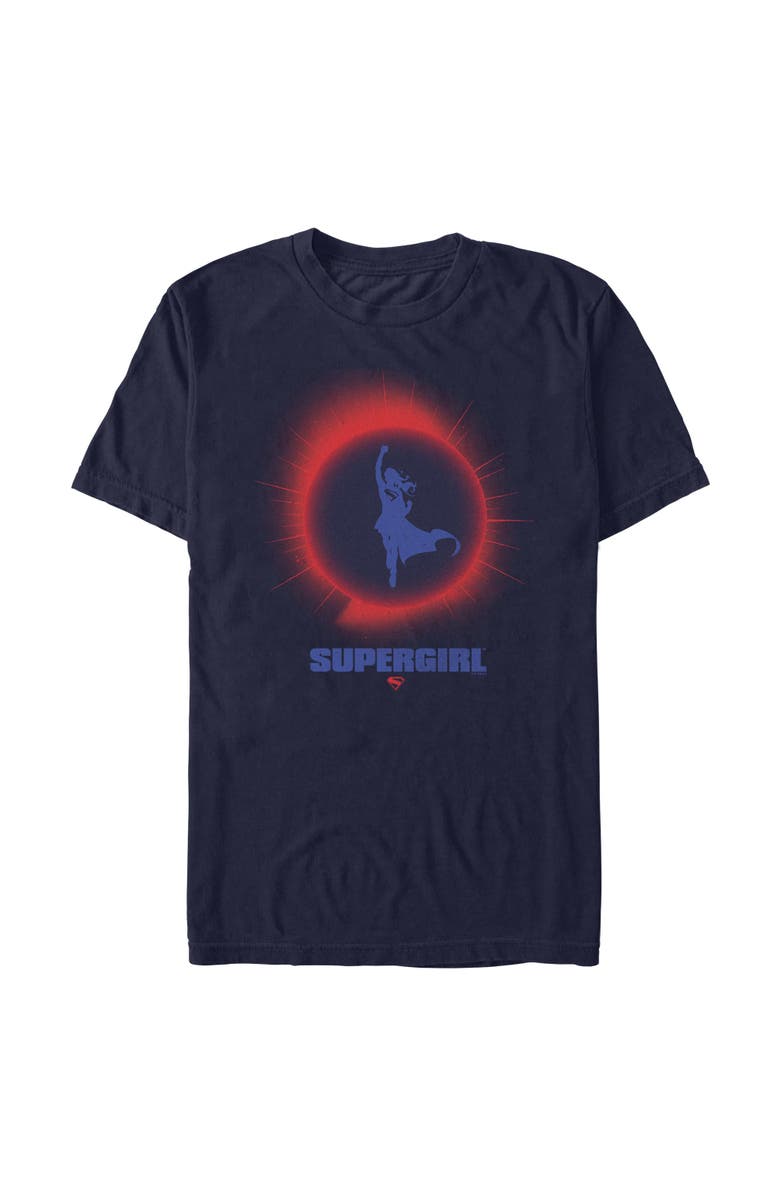 Supergirl Men's Supergirl Kara Flying Silhouette Graphic T-Shirt, Main, color, Navy Blue