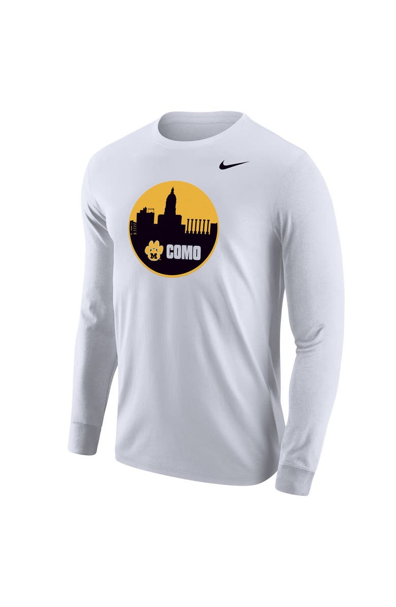 Nike Men's Nike White Missouri Tigers CoMo Shootaround Long Sleeve T-Shirt, Alternate, color, 