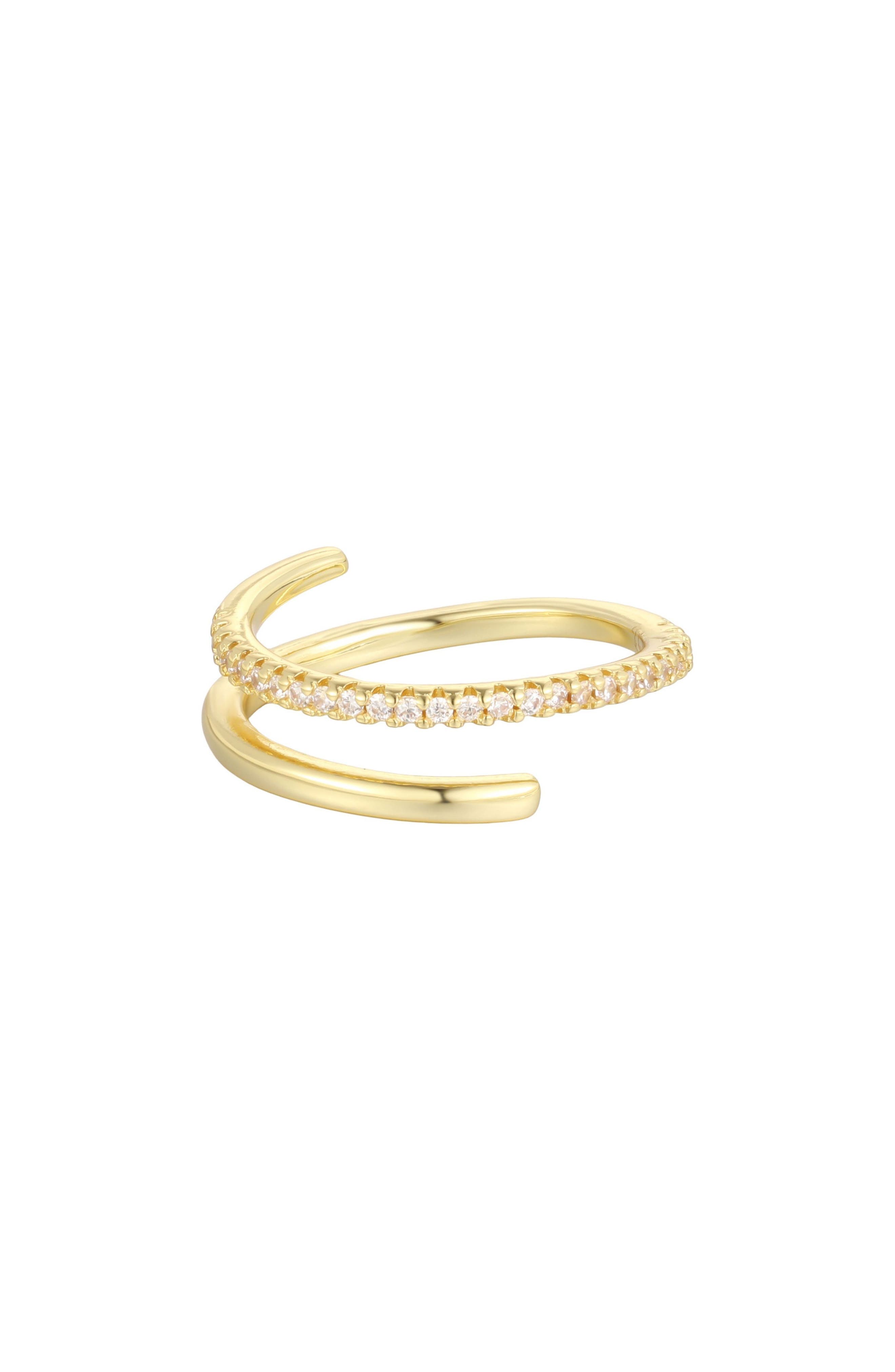 14k Gold Plated Cubic Zirconia Wrap Ring